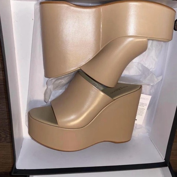 Tony Bianco Shoes - Tony Bianco Nude Platform Wedges